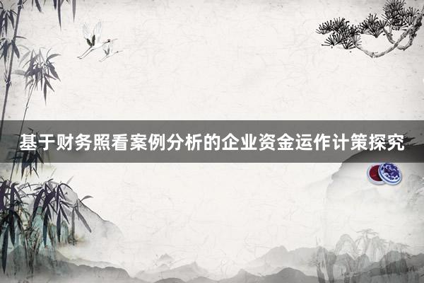 基于财务照看案例分析的企业资金运作计策探究